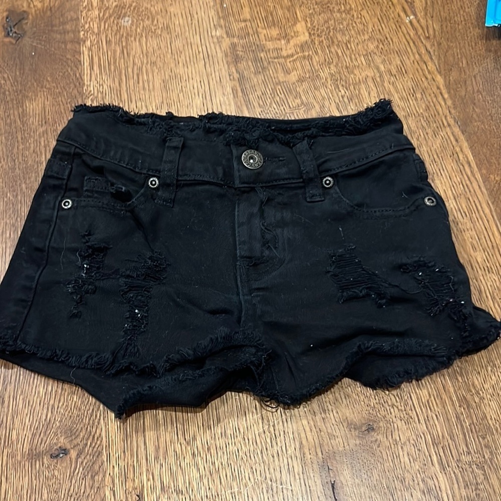 Contraband Girls Black Jean Shorts Size 10